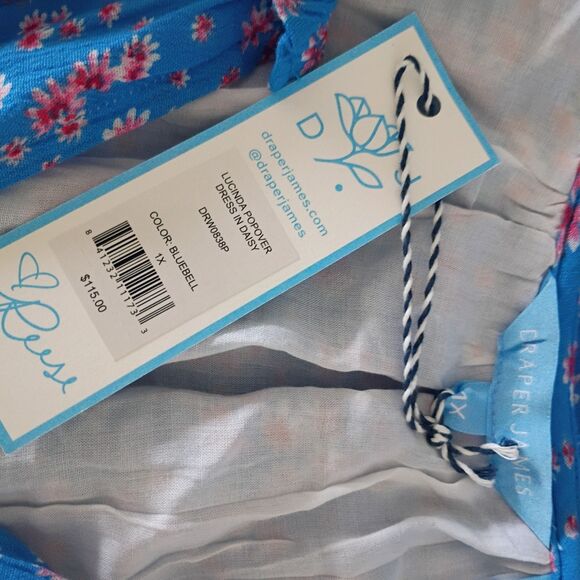 Draper‎ James Lucinda Popover Dress Daisy Bluebell Print 1X NEW - Picture 13 of 13